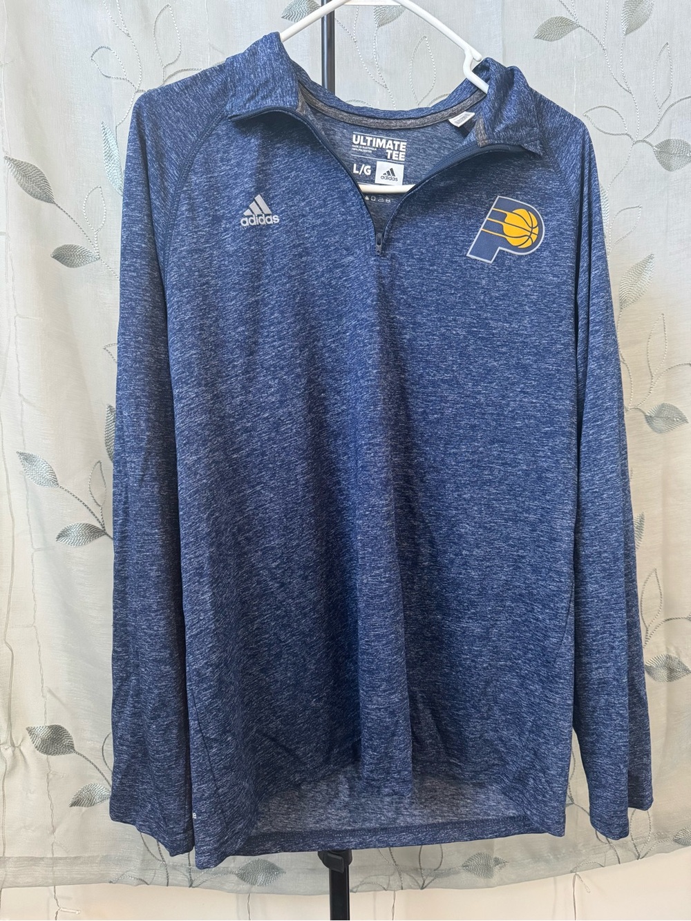Adidas Men’s Indiana Pacers Heather Navy Quarter-Zip Pullover
